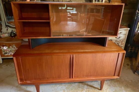 a teak display case