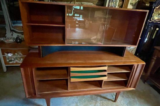 a teak display case