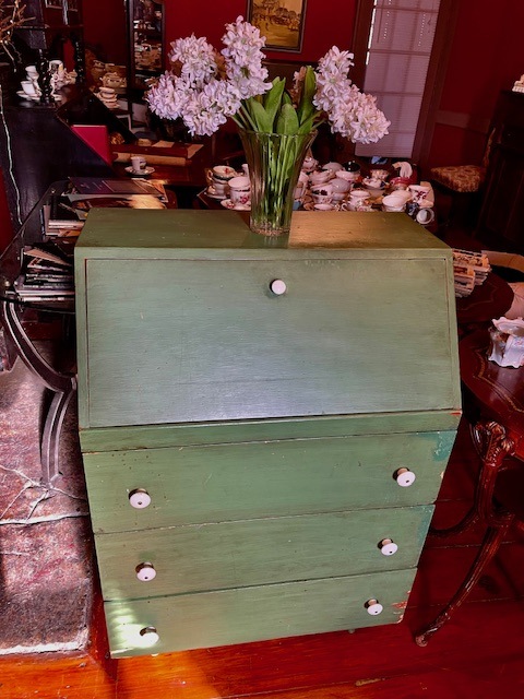 Wooden table with storage