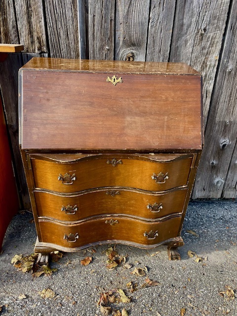 Wooden table with storage